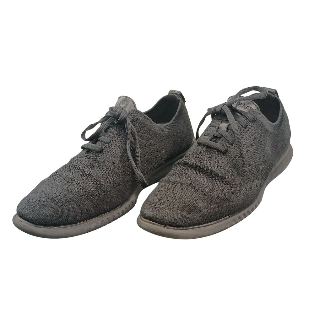Cole Haan 2 Zerogrand Stitchlite Mens Black Knit Wingtip Oxford Shoes C28527 10M